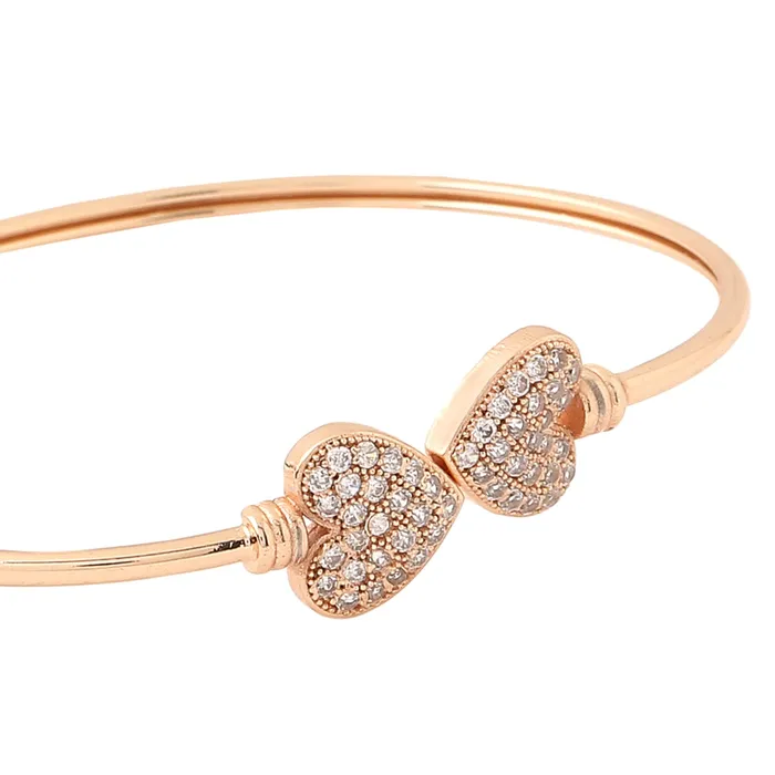 Yellow Chimes Yellow Chimes Bracelet for Women and Girls Crystal Bracelets for Girls Rose Gold Plated Heart Designed Crystal Bracelet Birthday Gifts For Women Valentine Gift for Girls Rings