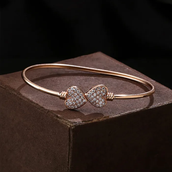 Yellow Chimes Yellow Chimes Bracelet for Women and Girls Crystal Bracelets for Girls Rose Gold Plated Heart Designed Crystal Bracelet Birthday Gifts For Women Valentine Gift for Girls Rings