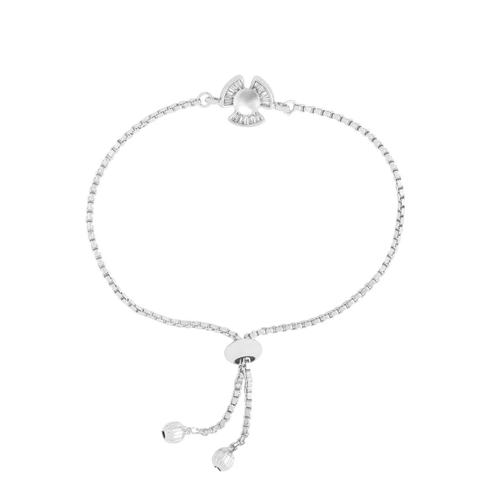 Yellow Chimes Yellow Chimes Bracelet for Women Girls Fashion White Pearl Bracelets for Women Silver Plated Floral Chain Bracelet Birthday Gift For Girls Women Anniversary Gift for Wife Earrings