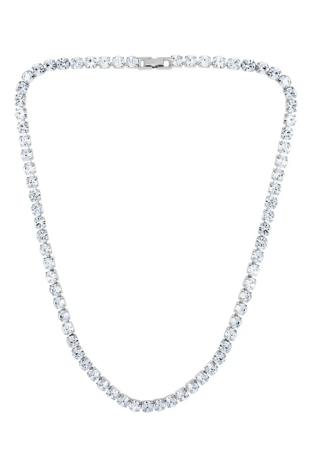 Yellow Chimes Yellow Chimes Chain Necklace for Women White Crystal Necklace Silver Plated Sparkling Chain Necklace for Women and Girls Earrings Yellow Chimes Yellow Chimes Chain Necklace for Women White Crystal Necklace Silver Plated Sparkling Chain Necklace for Women and Girls Earrings
