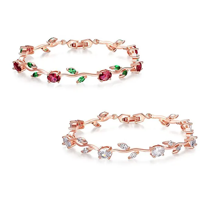 Yellow Chimes Yellow Chimes Combo Bracelets for Women 2 Pcs Latest Floral Swiss Zircons Rosegold Plated Crystal Bracelets Set for Women and Girls Earrings Yellow Chimes Yellow Chimes Combo Bracelets for Women 2 Pcs Latest Floral Swiss Zircons Rosegold Plated Crystal Bracelets Set for Women and Girls Earrings