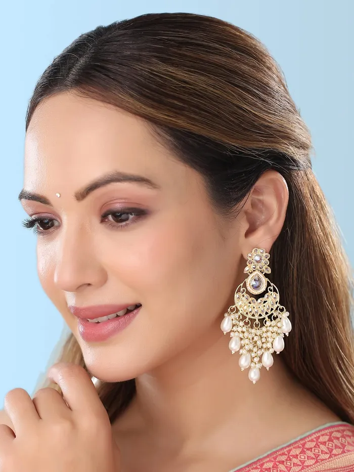 Yellow Chimes Yellow Chimes Earrings for Women and Girls Silver Oxidised Drop Silver Oxidised Stone Studded Drop Earrings with Maangtikka Birthday Gift For girls and women Anniversary Gift for Wife Necklaces