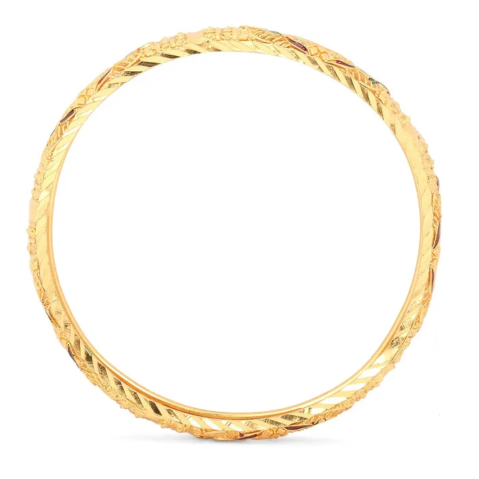 Yellow Chimes Yellow Chimes Ethnic Look Gold Plated Designer Traditional 2 Pcs Bangles Set for Women and Girls 28 Earrings