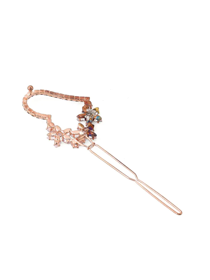 Yellow Chimes Yellow Chimes Hair Clips for Women Girls Hair Accessories for Women Crystal Hair Clip Heart Shaped Hair Pin for Women Silver Hair Pins for Women and Girls Gift For Women Girls Necklaces