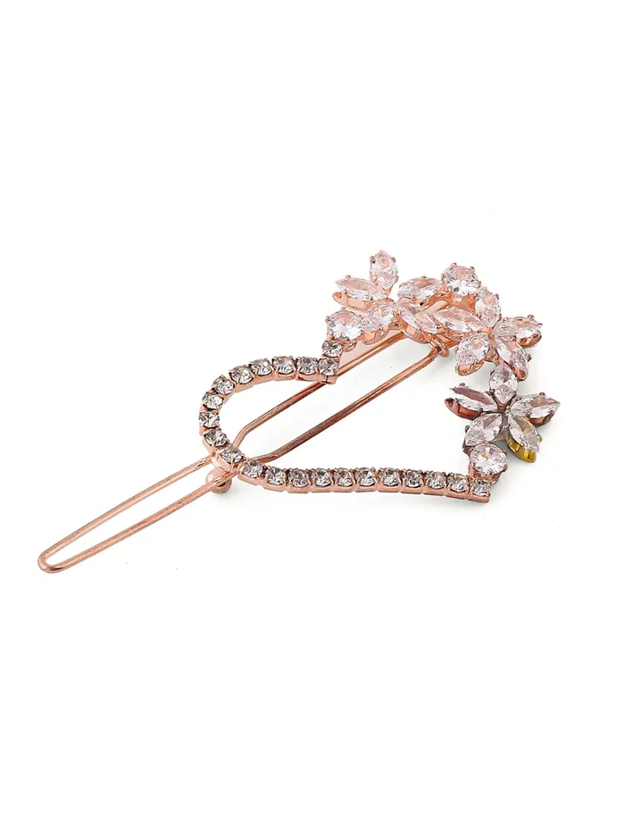 Yellow Chimes Yellow Chimes Hair Clips for Women Girls Hair Accessories for Women Crystal Hair Clip Heart Shaped Hair Pin for Women Silver Hair Pins for Women and Girls Gift For Women Girls Necklaces