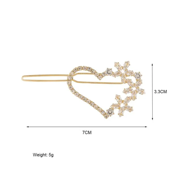 Yellow Chimes Yellow Chimes Hair Clips for Women Girls Hair Accessories for Women Crystal Hair Clip Heart Shaped Hair Pin for Women Silver Hair Pins for Women and Girls Gift For Women Girls Necklaces
