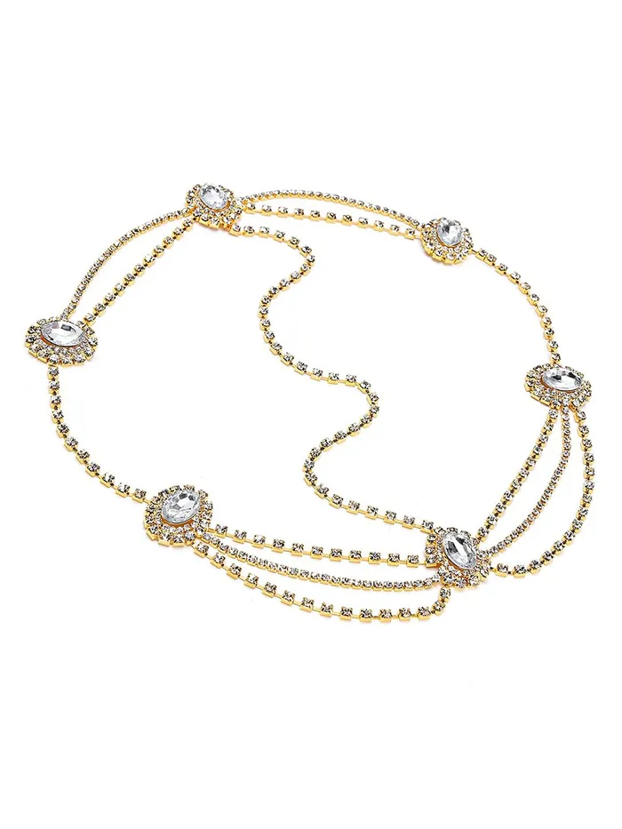Yellow Chimes Yellow Chimes Head Chain For Women Multilayer Rhinestone Bohemian Gold Plated Crystal Drop HeadwearFor Women and Girls Necklaces Yellow Chimes Yellow Chimes Head Chain For Women Multilayer Rhinestone Bohemian Gold Plated Crystal Drop HeadwearFor Women and Girls Necklaces