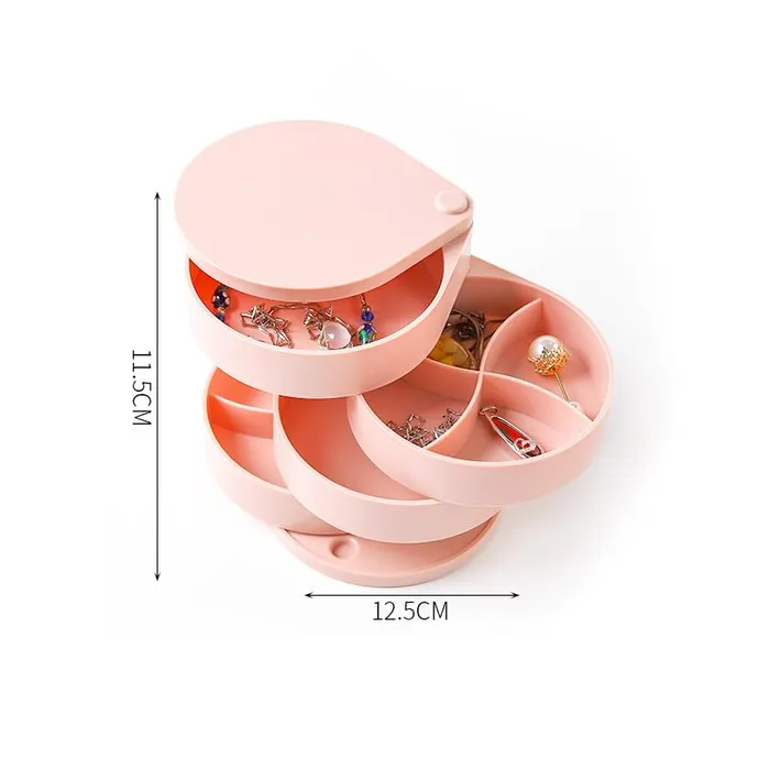 Yellow Chimes Yellow Chimes Jewellery Organisers Storage Box Wedding Birthday Gift Box for Women Jewelry Box with Bangles Earrings Organisers Portable 4Layer Rotating Jewelry Organizer Box Necklaces