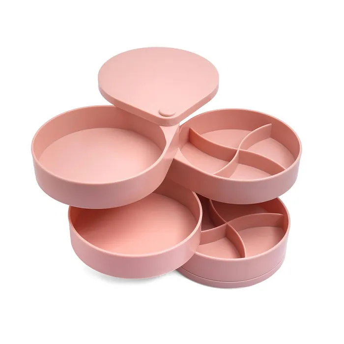 Yellow Chimes Yellow Chimes Jewellery Organisers Storage Box Wedding Birthday Gift Box for Women Jewelry Box with Bangles Earrings Organisers Portable 4Layer Rotating Jewelry Organizer Box Necklaces