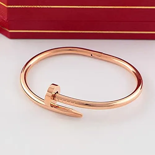 Yellow Chimes Yellow Chimes Kada Bracelet for Women Stainless Steel Rose Gold Plated Statement Style Screw Kada Bracelet for Women and Girls Rings