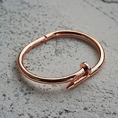 Yellow Chimes Yellow Chimes Kada Bracelet for Women Stainless Steel Rose Gold Plated Statement Style Screw Kada Bracelet for Women and Girls Rings