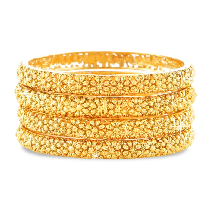 Yellow Chimes Yellow Chimes Latest Elegant Floral Design 4Pc Gold Plated Traditional Bangles Set for Women and Girls Bracelets Yellow Chimes Yellow Chimes Latest Elegant Floral Design 4Pc Gold Plated Traditional Bangles Set for Women and Girls Bracelets