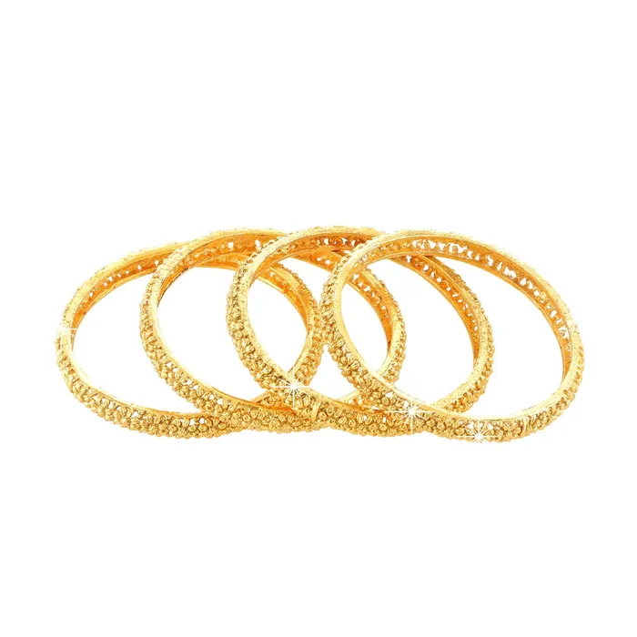 Yellow Chimes Yellow Chimes Latest Elegant Floral Design 4Pc Gold Plated Traditional Bangles Set for Women and Girls Bracelets