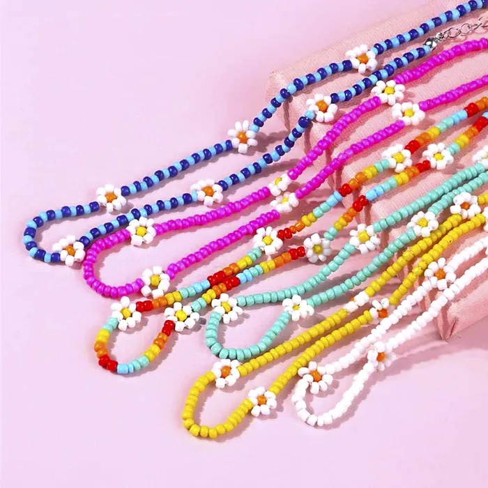 Yellow Chimes Yellow Chimes Necklace for Women and Girls Beaded Necklace for Women Multicolor Combo of 6 Pcs Beaded Choker Necklace for Girls Birthday Gift for girls and women Anniversary Gift for Wife Rings