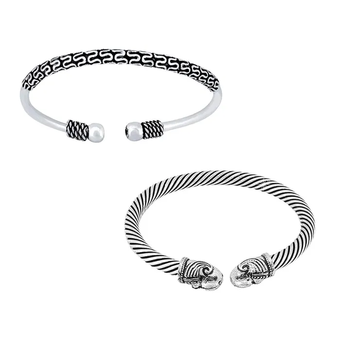 Yellow Chimes Yellow Chimes Oxidised Bangles for Women Silver Oxidised Bangles Combo of 3 Pcs Vintage Tribal Look Open Kadaa Bangle Bracelet for Women and Girls Bracelets Yellow Chimes Yellow Chimes Oxidised Bangles for Women Silver Oxidised Bangles Combo of 3 Pcs Vintage Tribal Look Open Kadaa Bangle Bracelet for Women and Girls Bracelets