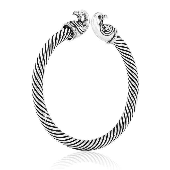 Yellow Chimes Yellow Chimes Oxidised Bangles for Women Silver Oxidised Bangles Combo of 3 Pcs Vintage Tribal Look Open Kadaa Bangle Bracelet for Women and Girls Bracelets