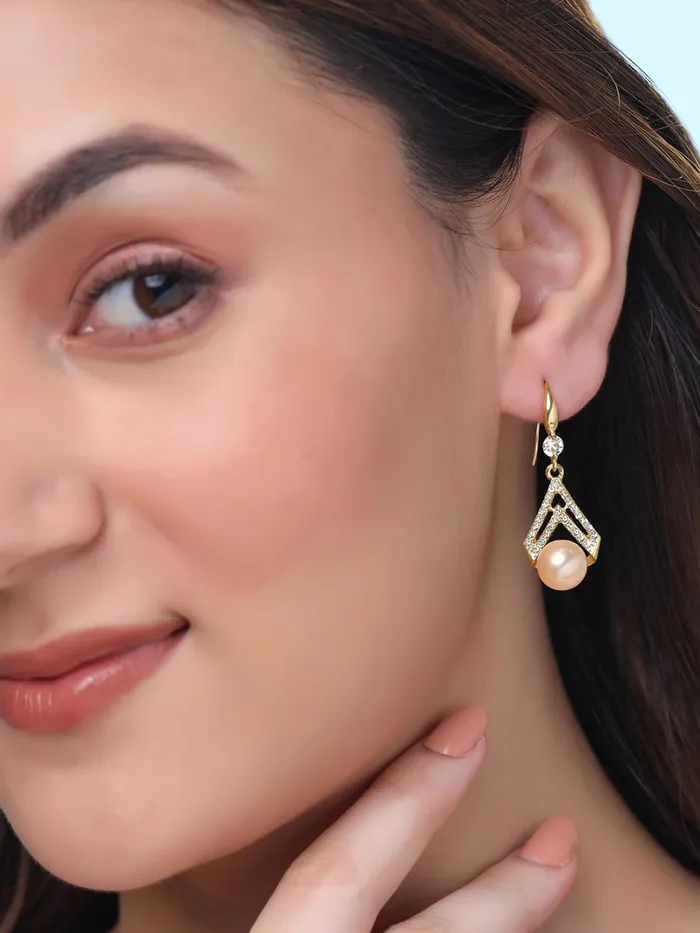 Yellow Chimes Yellow Chimes Pearl Drop Earrings For Women Fashion Women Earrings Gold Toned Crystal Pearls Earrings For Girls Birthday Gift for Girls Anniversary Gift for Women Earrings