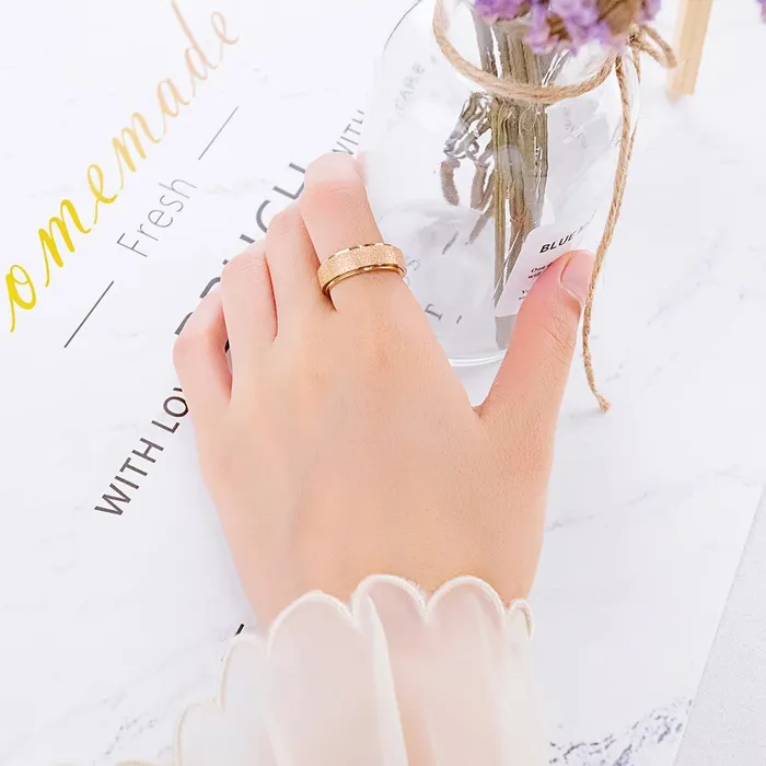 Yellow Chimes Yellow Chimes Rings for Men Rose Gold Plated Stainless Steel Band Designed Ring for Men and Boys Rings