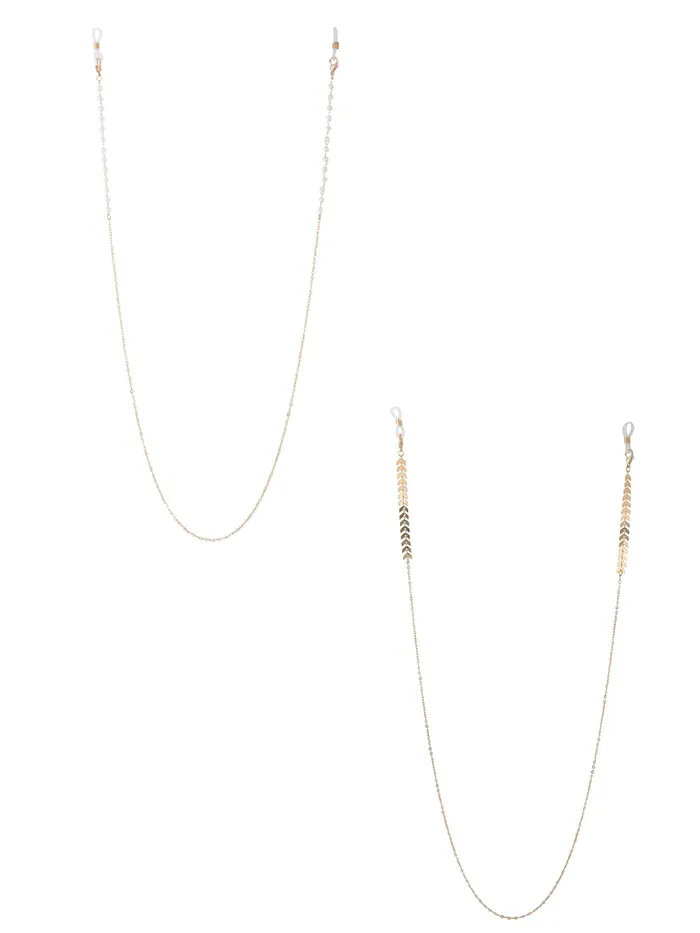 Yellow Chimes Yellow Chimes Sunglasses Chain for Women Eyeglasses Chain 2 Pcs Pearl Face Mask Chains Sunglasses AccessoriesSunglasses Lanyard for Girls and Women Necklaces