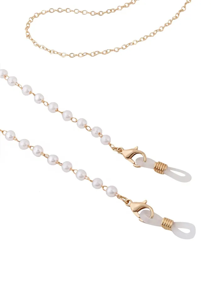 Yellow Chimes Yellow Chimes Sunglasses Chain for Women Eyeglasses Chain 2 Pcs Pearl Face Mask Chains Sunglasses AccessoriesSunglasses Lanyard for Girls and Women Necklaces