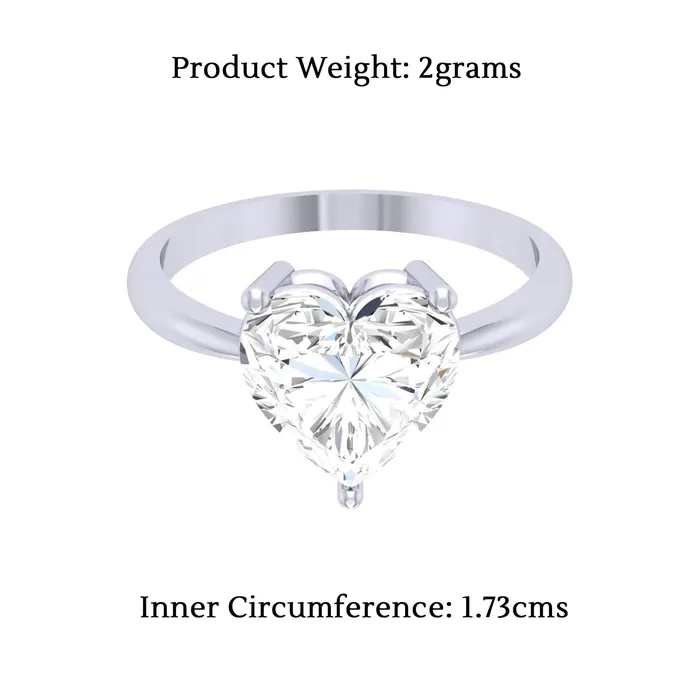 Yellow Chimes Yellow Chimes Valentine Special Heart Crystal 925 Sterling Silver Hallmark and Certified Purity Ring for Women and Girls Earrings